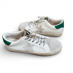 Vintage Havana Gadol White Star Green Leather Sneakers Women's Size 8